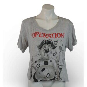 Operation Board Game T-Shirt Women’s L Gray Graphic Tee Retro Top